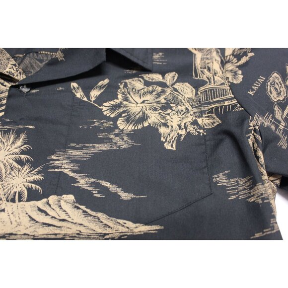 Howie‎ men's vintage button front short sleeve Hawaiian Islands Hawaiian shirt L - Picture 9 of 9